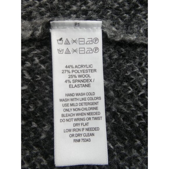 Tahari Women's Black White Checker Open Cape Sweater Size XS - Picture 6 of 7